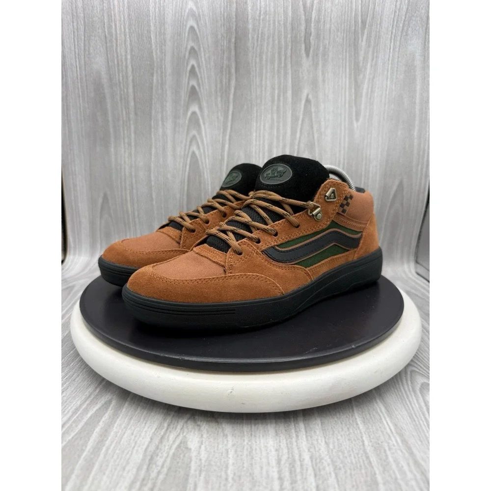 Vans Skate Zahba Mid Mens Size 8 Glazed Ginger Brown Green Skateboard Shoes NEW